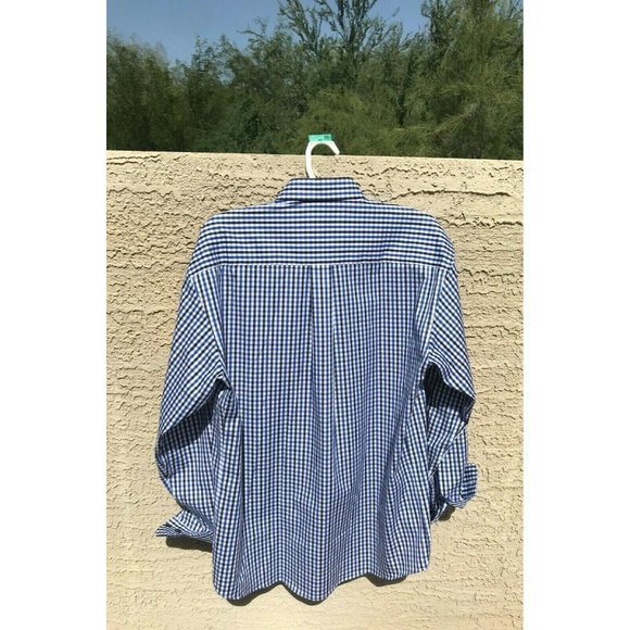 MILLER Performance Men's No Iron Cotton Long Sleeve Checked Shirt SZ LG PreOwned - Picture 3 of 9